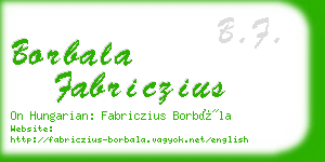 borbala fabriczius business card